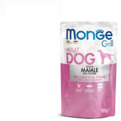Пауч за куче Monge Grill Chunkies with Pork изпечени на грил хапки от прясно свинско месо